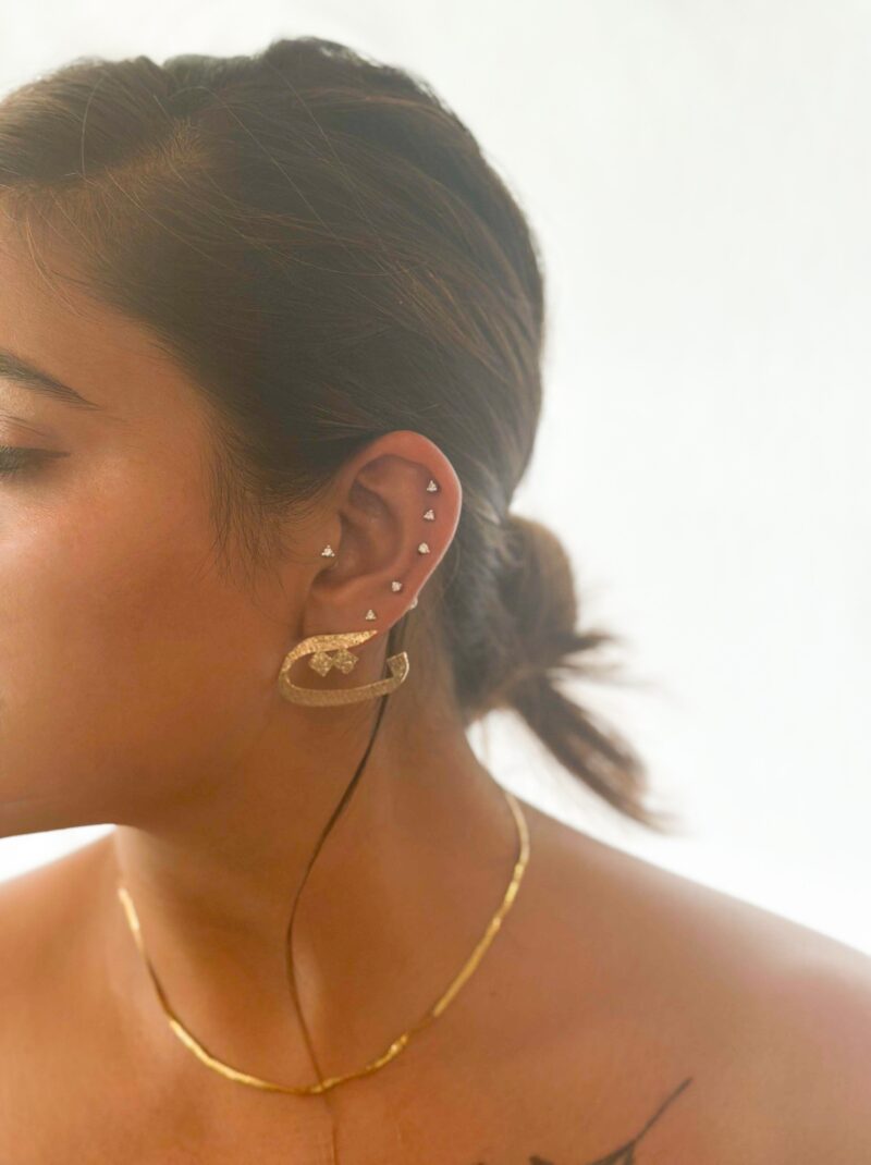 Evil Eye Gold Arabic Letter Earring