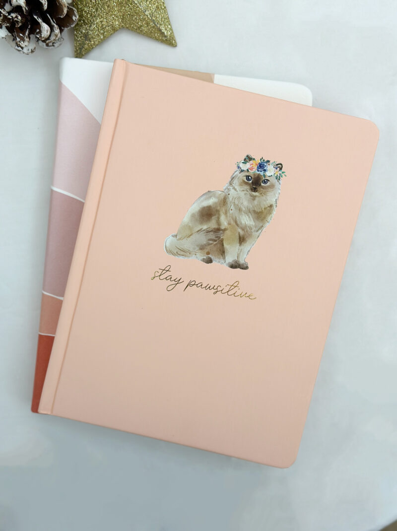 Journal stay cat pink