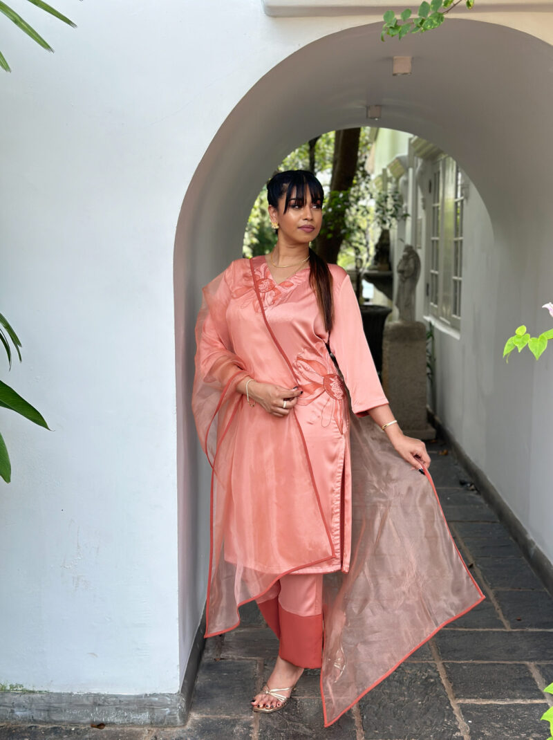 T.E Orange kurta set