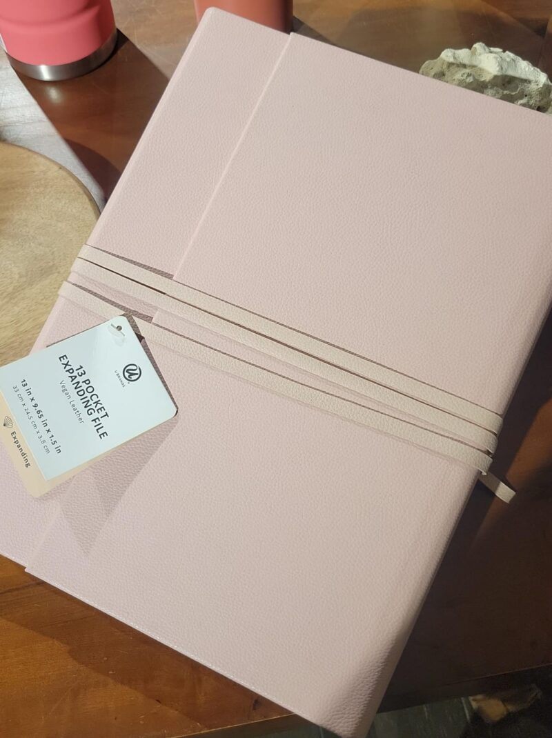 UBrands 13 pocket expanding file vegan leather pink