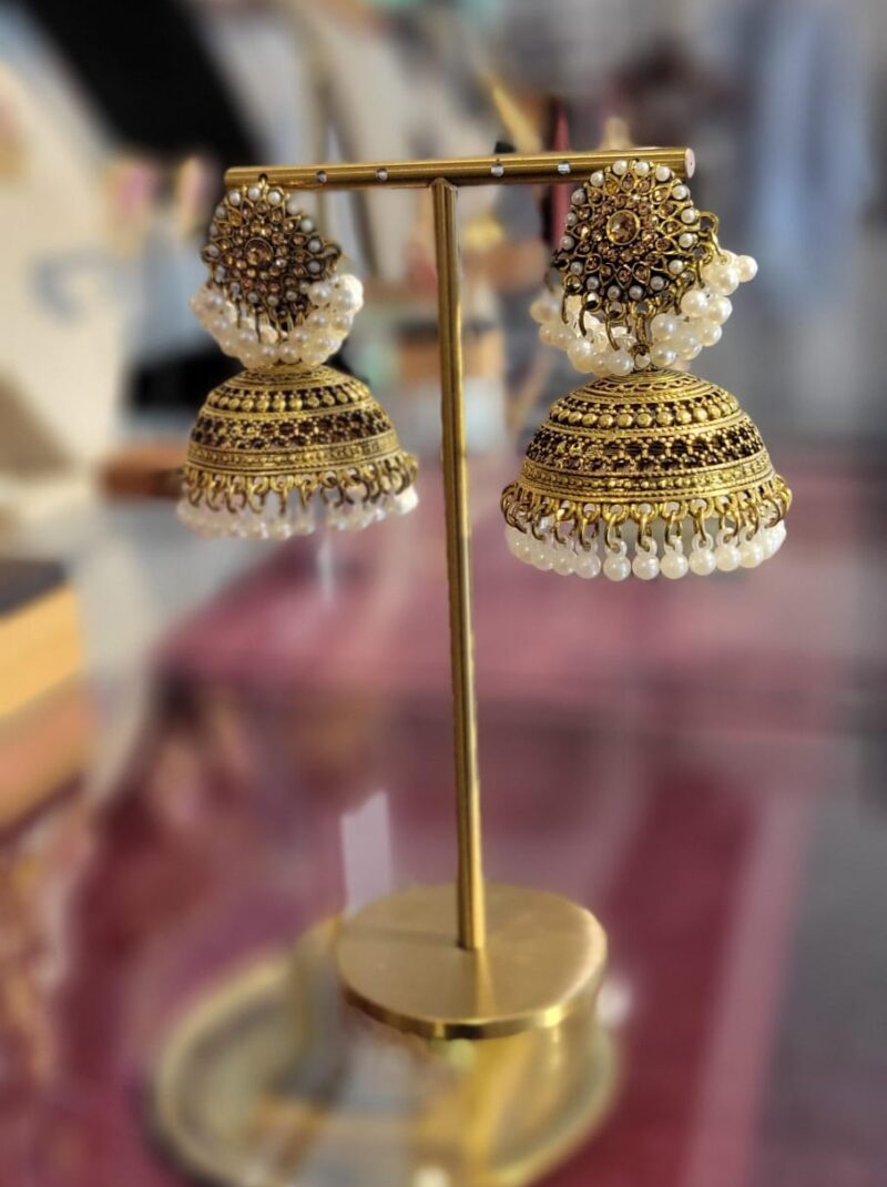 Gold brown stone jumka